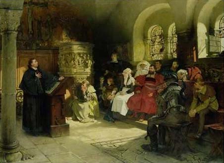 Hugo Vogel Martin Luther preaching at the Wartburg